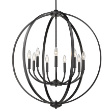 Golden 3167-9 BLK - Golden Lighting Colson 9-light Chandelier in Matte Black